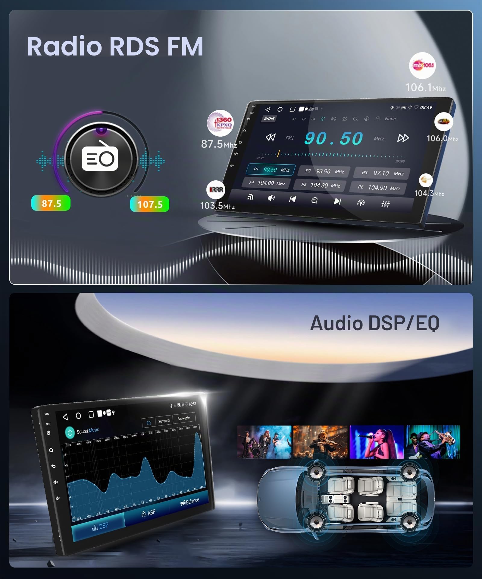 Radio de coche Android 13 para Nissan Qashqai 2006-2016, pantalla táctil de 9 pulgadas con cámara de retroceso, CANbus/DSP/Wireless CarPlay/Android Auto/Bluetooth/26UIs/AHD