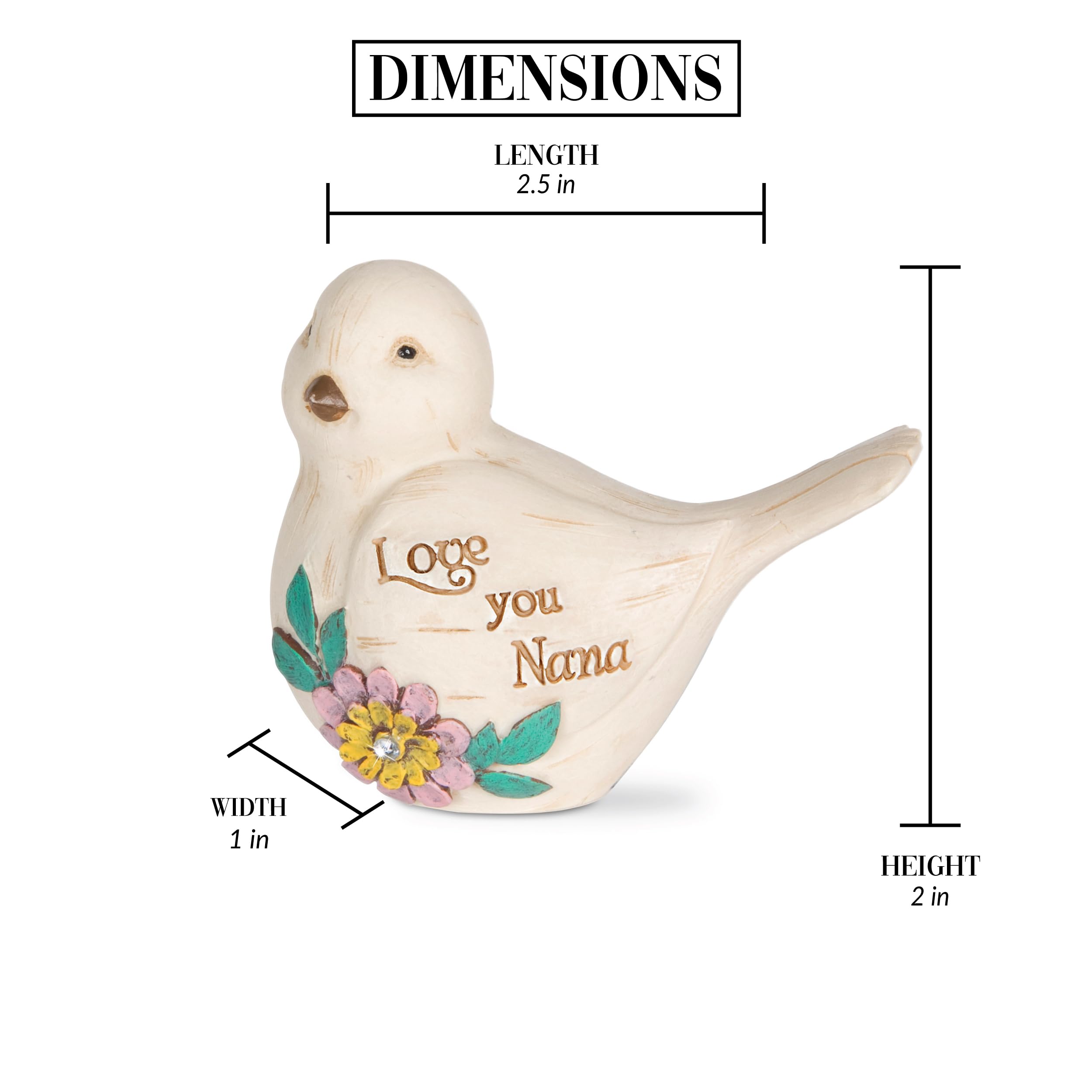 Pavilion Gift Company 41072 Love You Nana Bird Figurine, 2-1/2 x 2", White