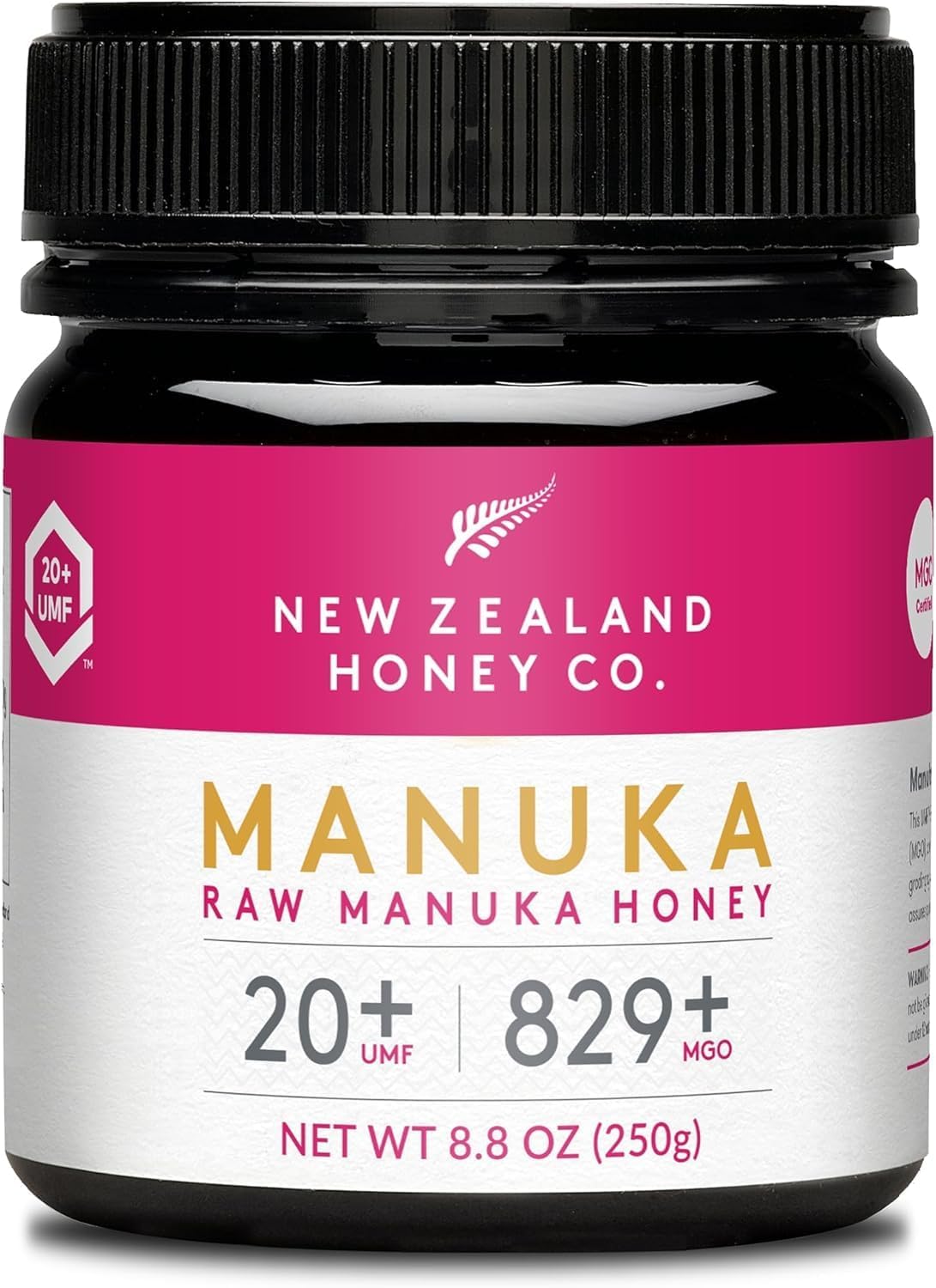 New Zealand Honey Co. Raw Manuka Honey UMF 20+ | MGO 829+, UMF Certified / 250g New Zealand Honey Co. Raw Manuka Honey UMF 20+ | MGO 829+, UMF Certified / 250g