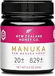New Zealand Honey Co. Raw Manuka Honey UMF 20+ MGO 829+ - Monofloral, New Zealand Sourced with Natural Pollens and Enzymes - Travel Size for Daily Wellness - 4.4oz (125g)