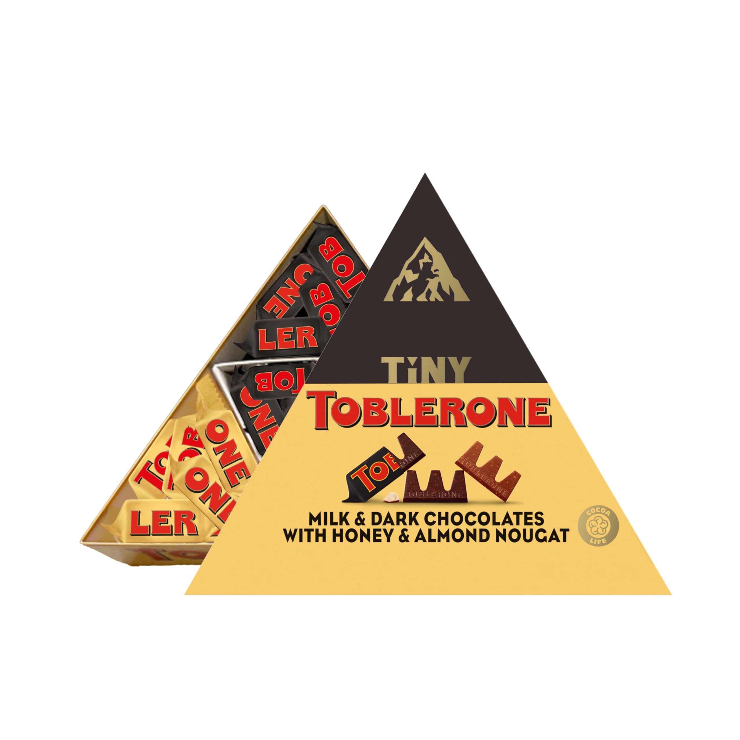 TOBLERONE Tiny Assorted Chocolate Bars Variety Pack (Milk & Dark), 1 Gift Box (25 Pieces)