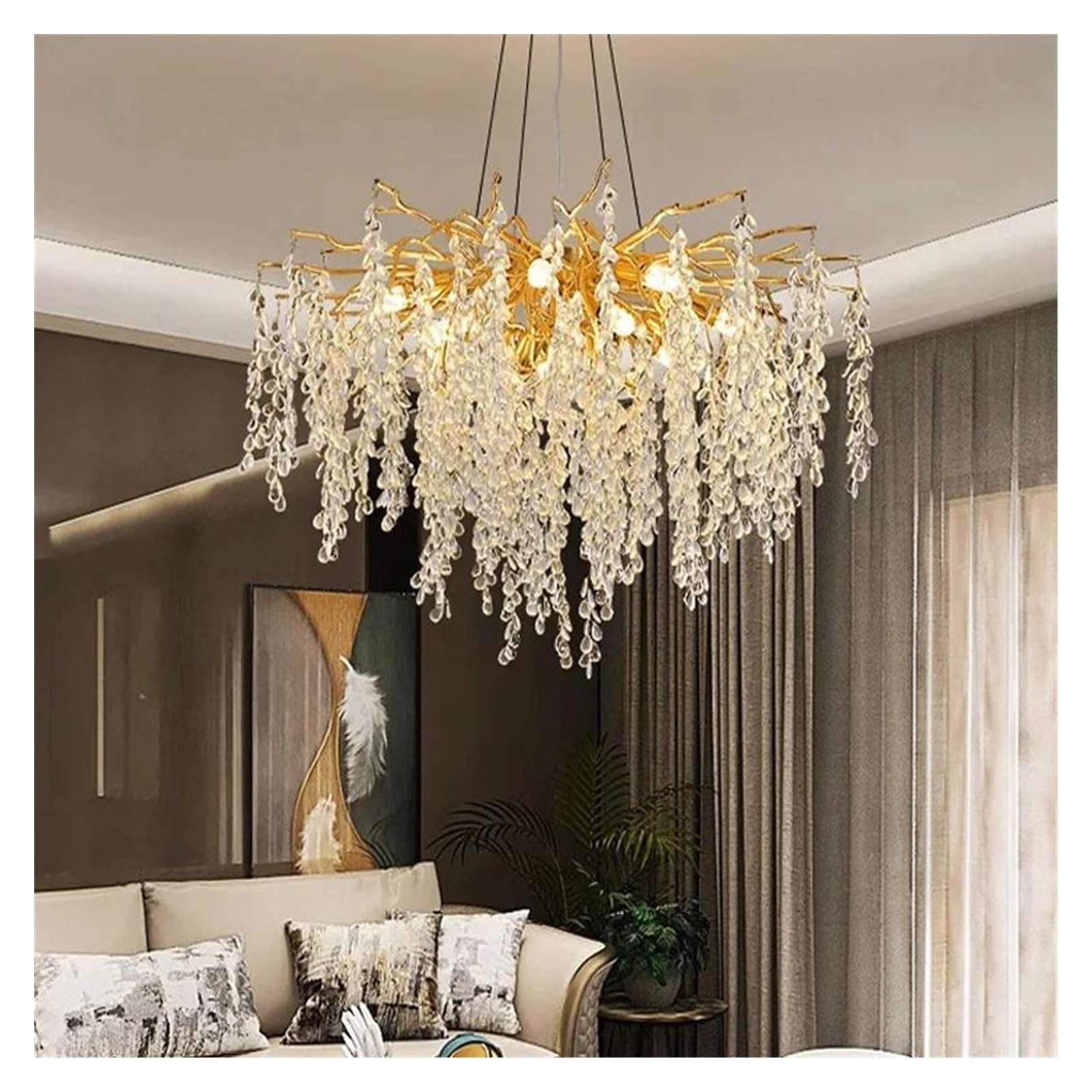 Lustre en cristal LED de luxe D40cm | Éclairage chic plafonnier - 8