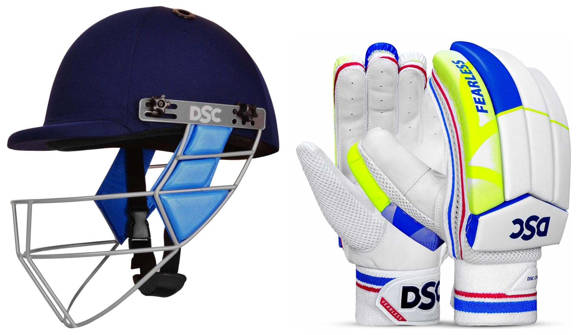 DSC 1500213 Guard Cricket Helmet Medium (Navy) & DSC Intense Attitude Leather Cricket Batting Gloves for Mens, Size - Mens, Right Hand (B0C99LMWL3) Amazon Price History, Amazon Price Tracker