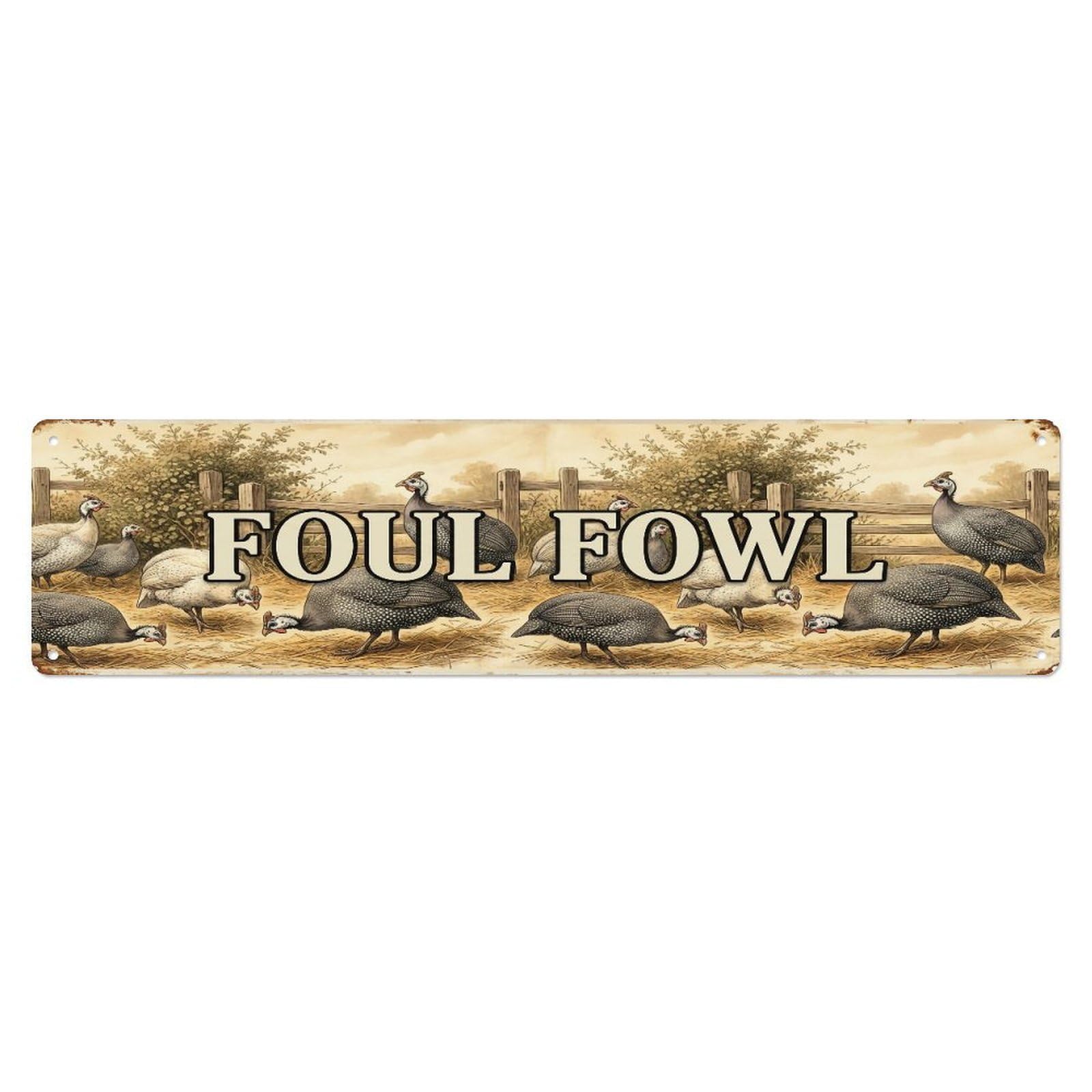 Xanthor Style Metal Tin Sign Vintage Yard Hi Fowl Farmhouse Funny Fowl Backyard Farm