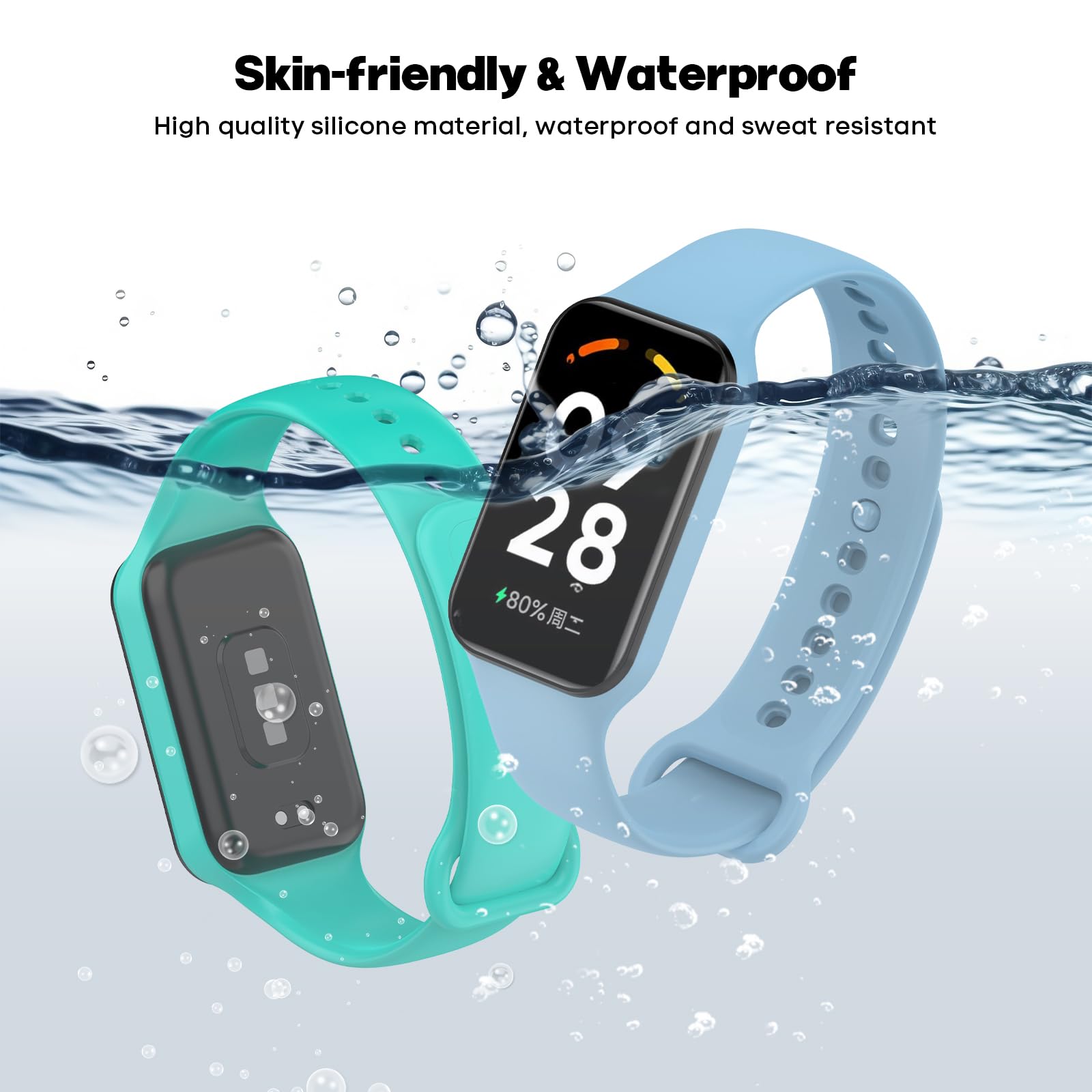 6 Cinturini Silicone Per Xiaomi Smart Band 8 Active - Braccialetti Sportivi Traspiranti