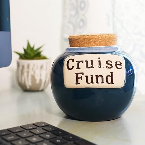 Miniatura 5 de Tarro de vacaciones de crucero de cerámica - alcancía para adultos, tarro de dinero de vacaciones, caja de ahorros de aventura