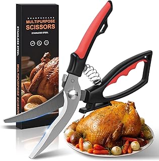Ciseaux à Volaille, Ciseaux de Cuisine Professionnels, Poignée Antidérapante Robustes Multifonctions Tranchants Acier Inoxydable pour Poulet, Volaille, Poisson, Viande, Légumes