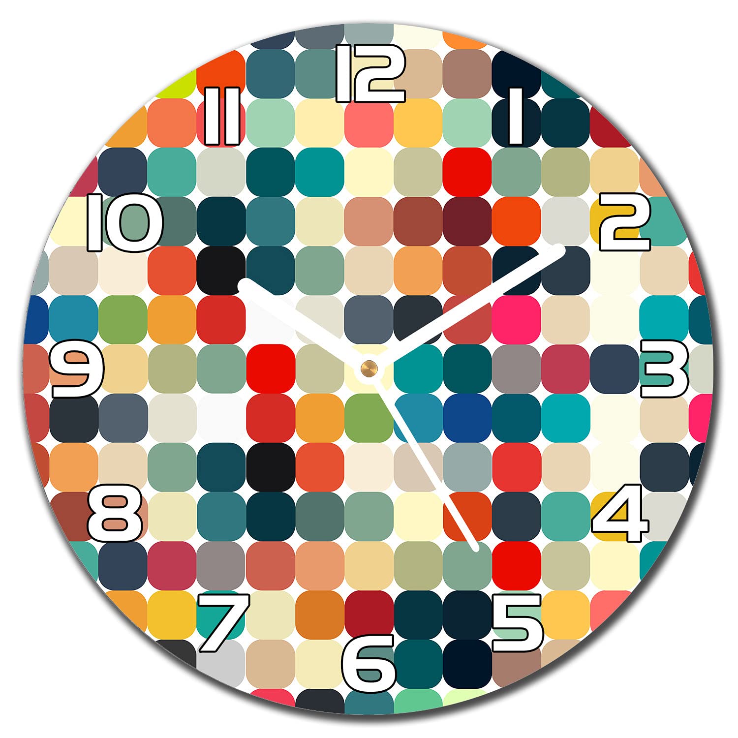 Horloge en verre silencieuse 30 cm avec aiguilles blanches lisibles