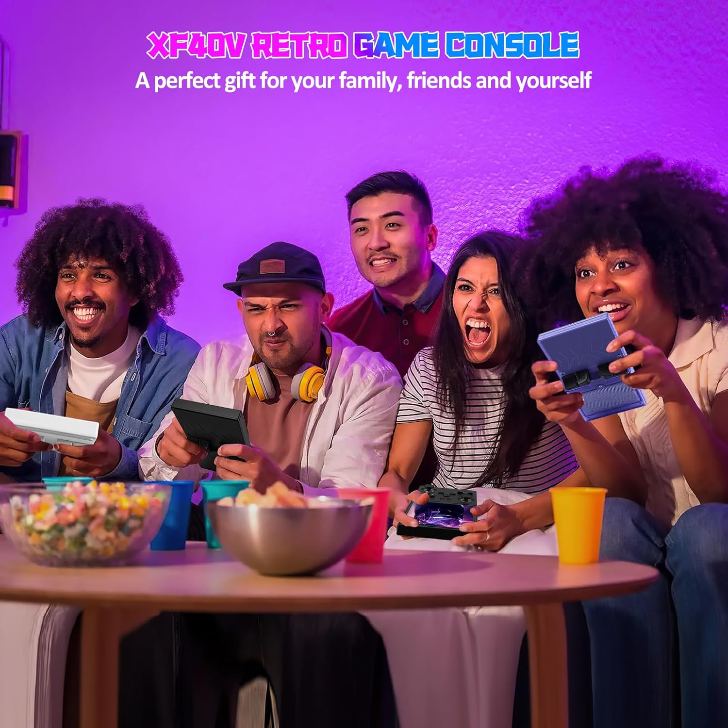 UYTGXEN XF40V Retro Handheld Game Console with 2*Detachable Long Joysticks, 4.0-Inch HD IPS Screen Retro Gaming Console, Preloaded Classic Games with Multiple Emulator, Pocket Video Gaming - Image 7