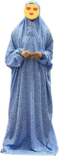 Belladona islamic prayer dress - sky blue flower print