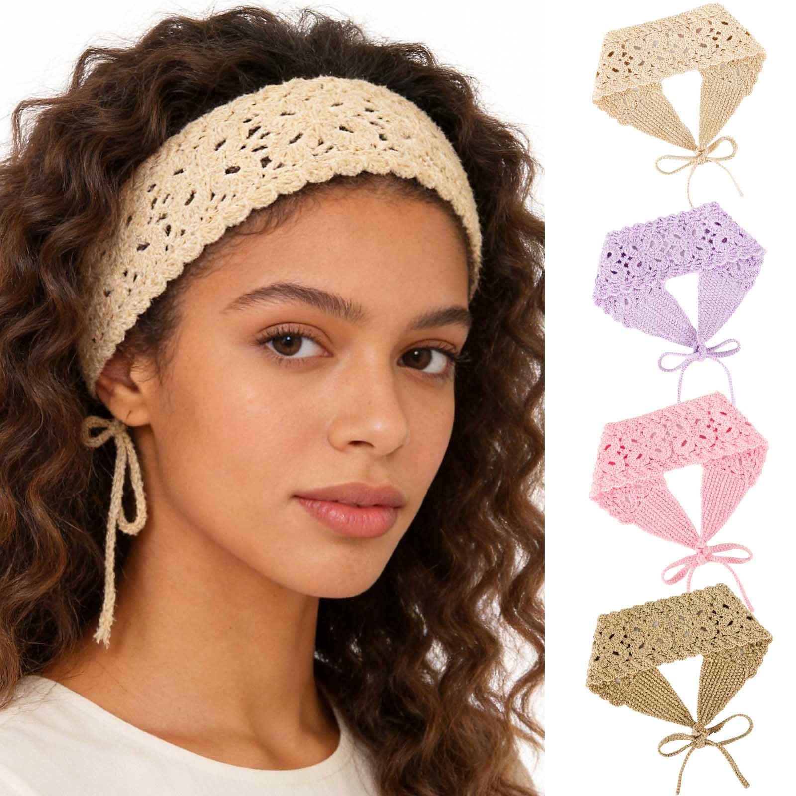 Amazon.com : Acenail Boho Headbands Crochet Hair Bandanas Head