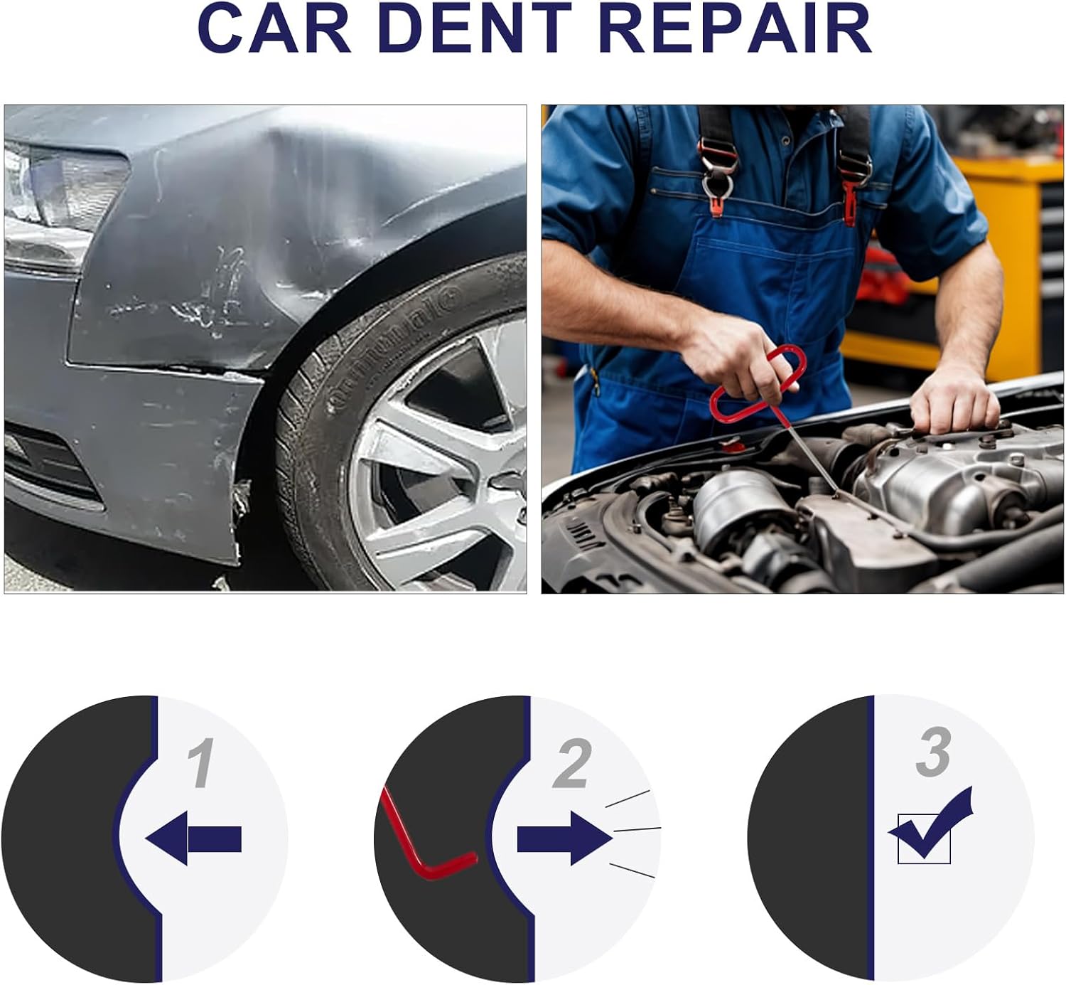 Portable Repair Tools, Stainless Steel Pin Puller Tool Set, 68 inch, 16PCS