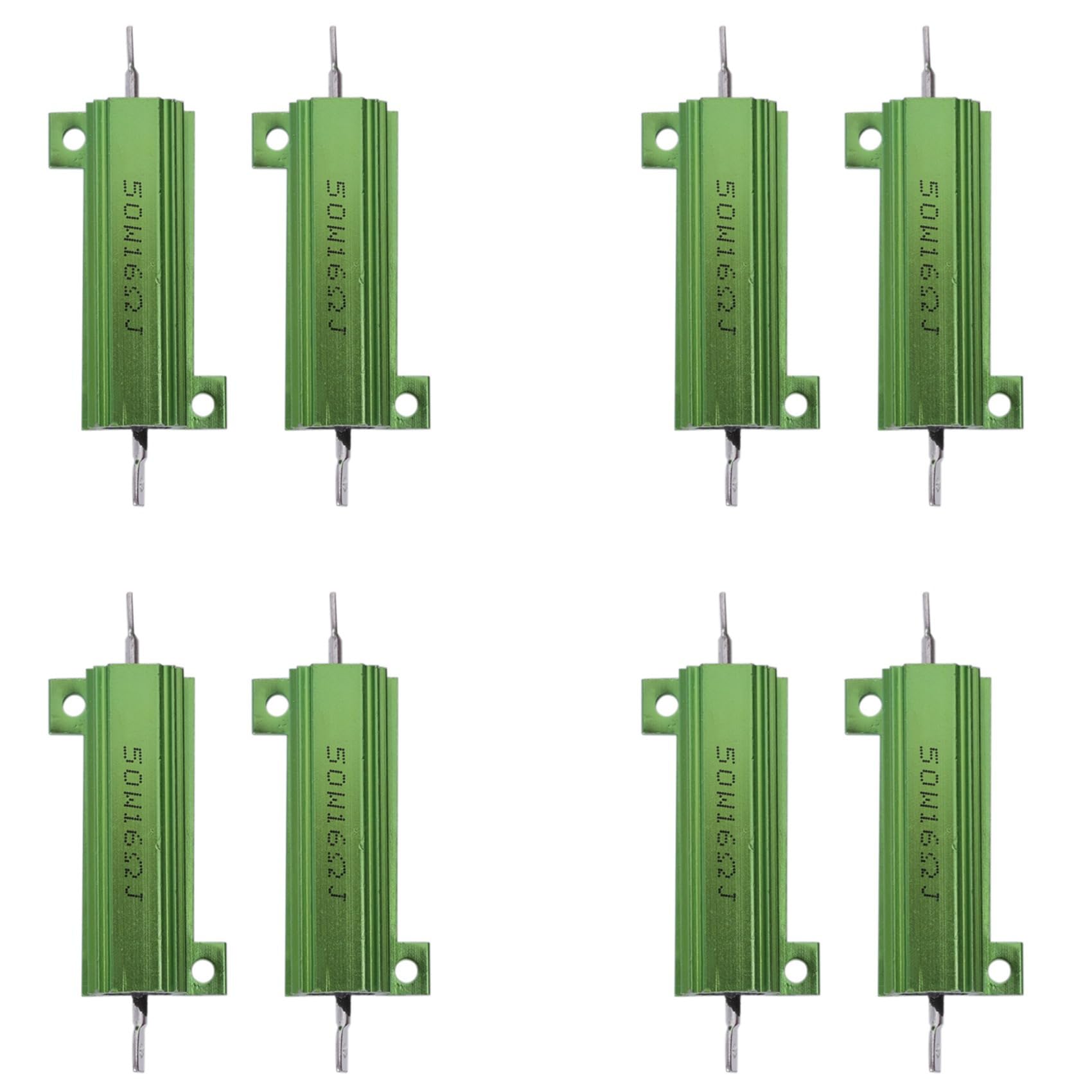 Jnchdghwa Green 8 Pcs Chassis Mount Wirewound Aluminium Housed Resistor 50W 16 Ohm