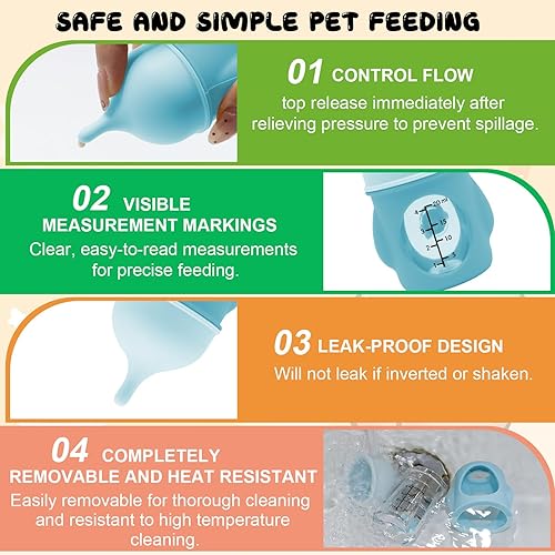 Miniatura 5 de Biberón de alimentación para mascotas, biberones de alimentación de animales, botellas para lactancia, perros y gatos, botella de alimentación con