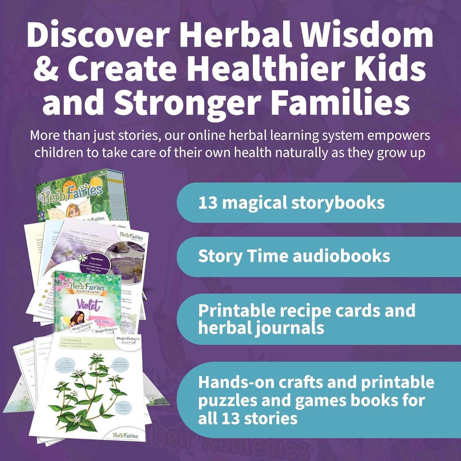 Herb Fairies: 13 Plant Story Books Set & Digital Learning System – Explore Plants Through Educational Stories – Includes Audiobooks, Printables, Crafts, Puzzles & Games