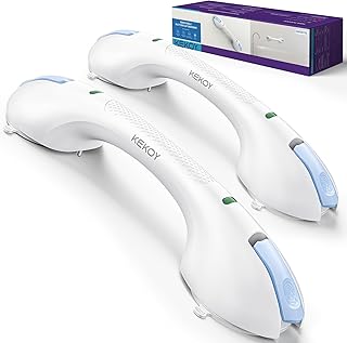 KEKOY 17.5 Inch Suction Grab Bars for Bathtubs and Showers with Indicator 2 Pack-