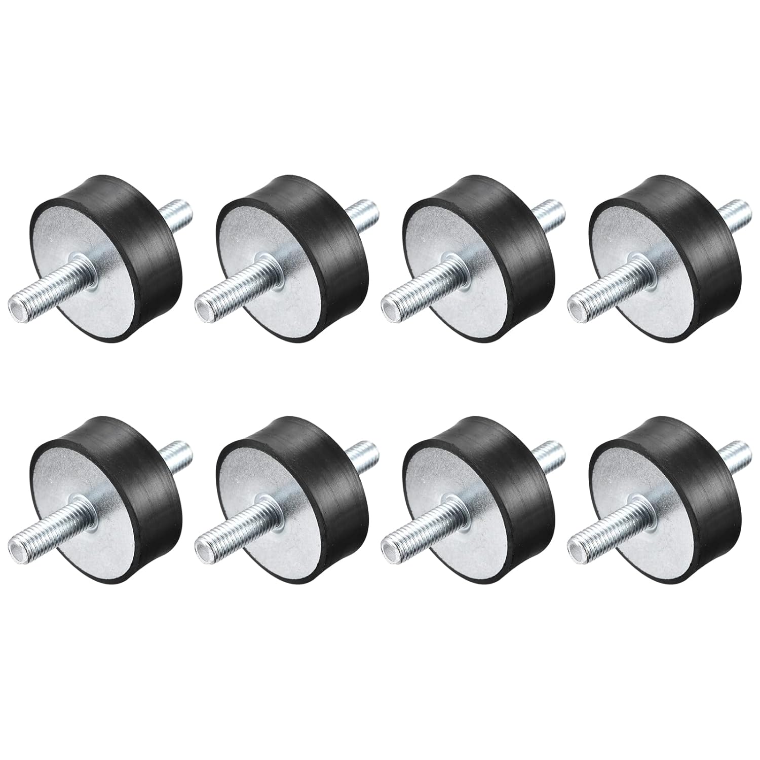 uxcell M10x28mm Rubber Mounts, 8pcs Anti Vibration Isolator Studs Shock Absorber Male for Air Compressors, Garage Motor, Diesel Engines, 50x20mm