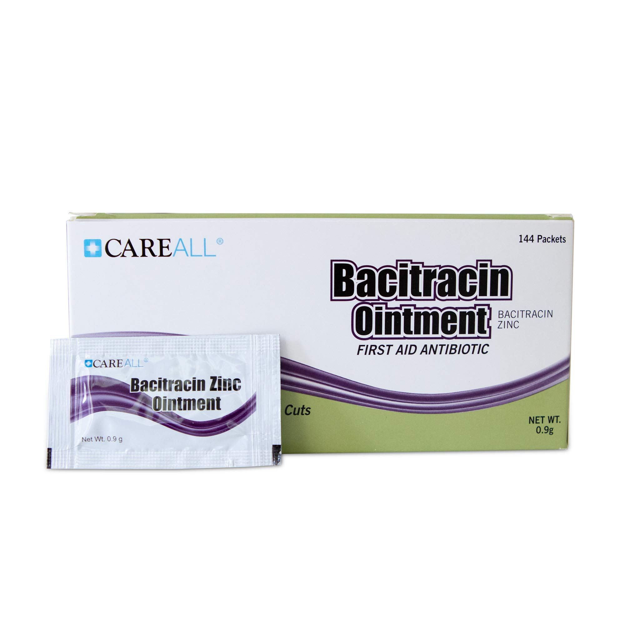 (144 Pack) CareALL Bacitracin Antibiotic Zinc Ointment 0.9gr Foil