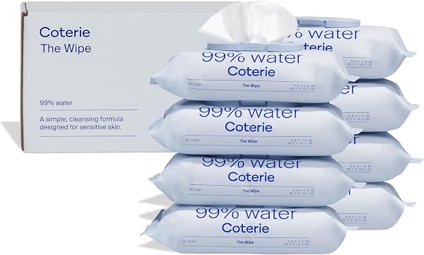 Close-up of Coterie baby wipes showing their thick, textured material.