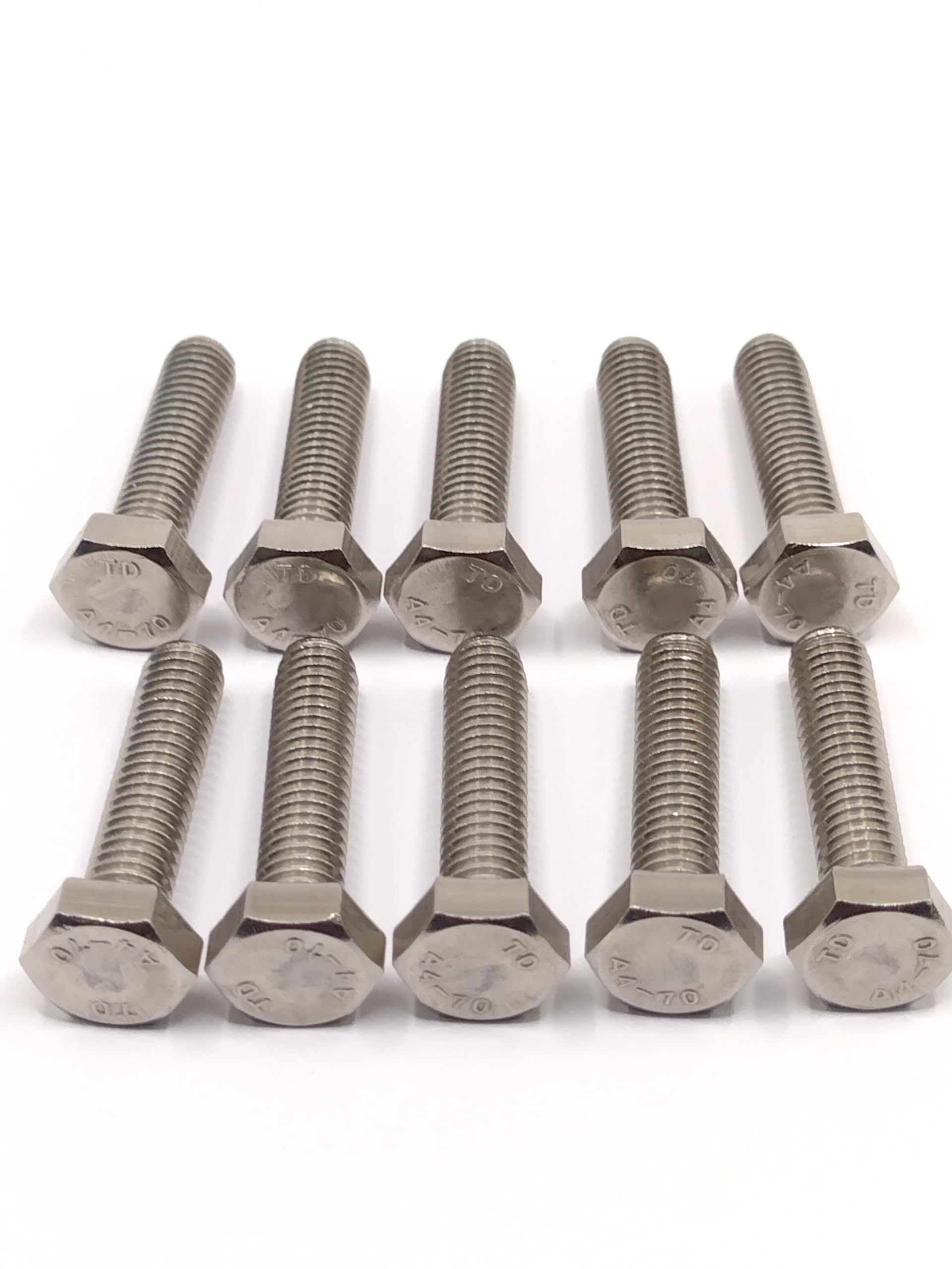 M6 A4 316 MARINE GRADE STAINLESS STEEL BOLTS SET SCREWS FULLY THREADED (10 PCS) (M6 X 60mm)