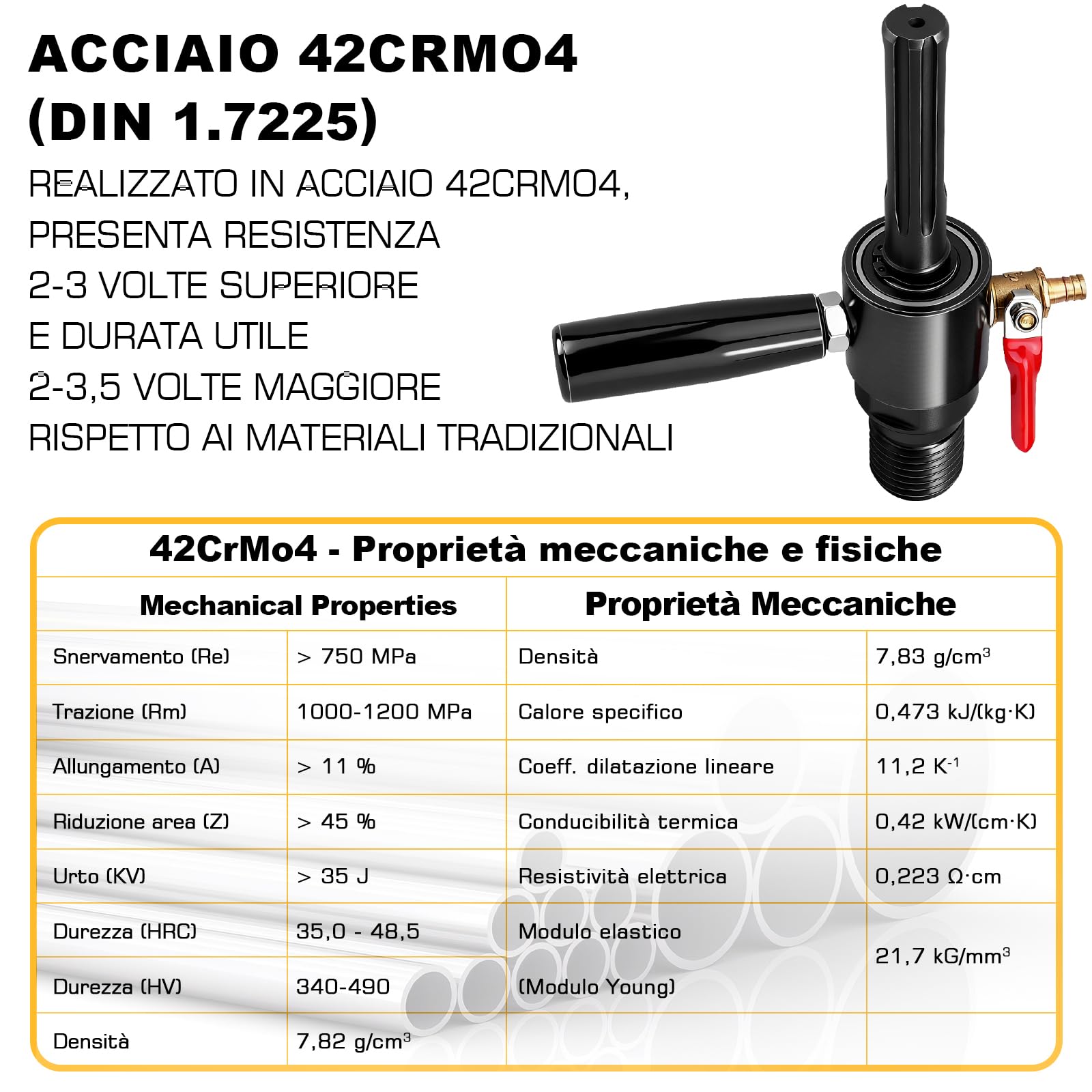 XIIW Adattatore SDS Max a 1 1/4" UNC Iniezione d’Acqua Automatica +Pompa | 4m Tubo per Trapano a Nucleo in Calcestruzzo, Acciaio 42CrMo4, G1/4" - Carotatrice Diamantata per Muro, Trapano a Nucleo
