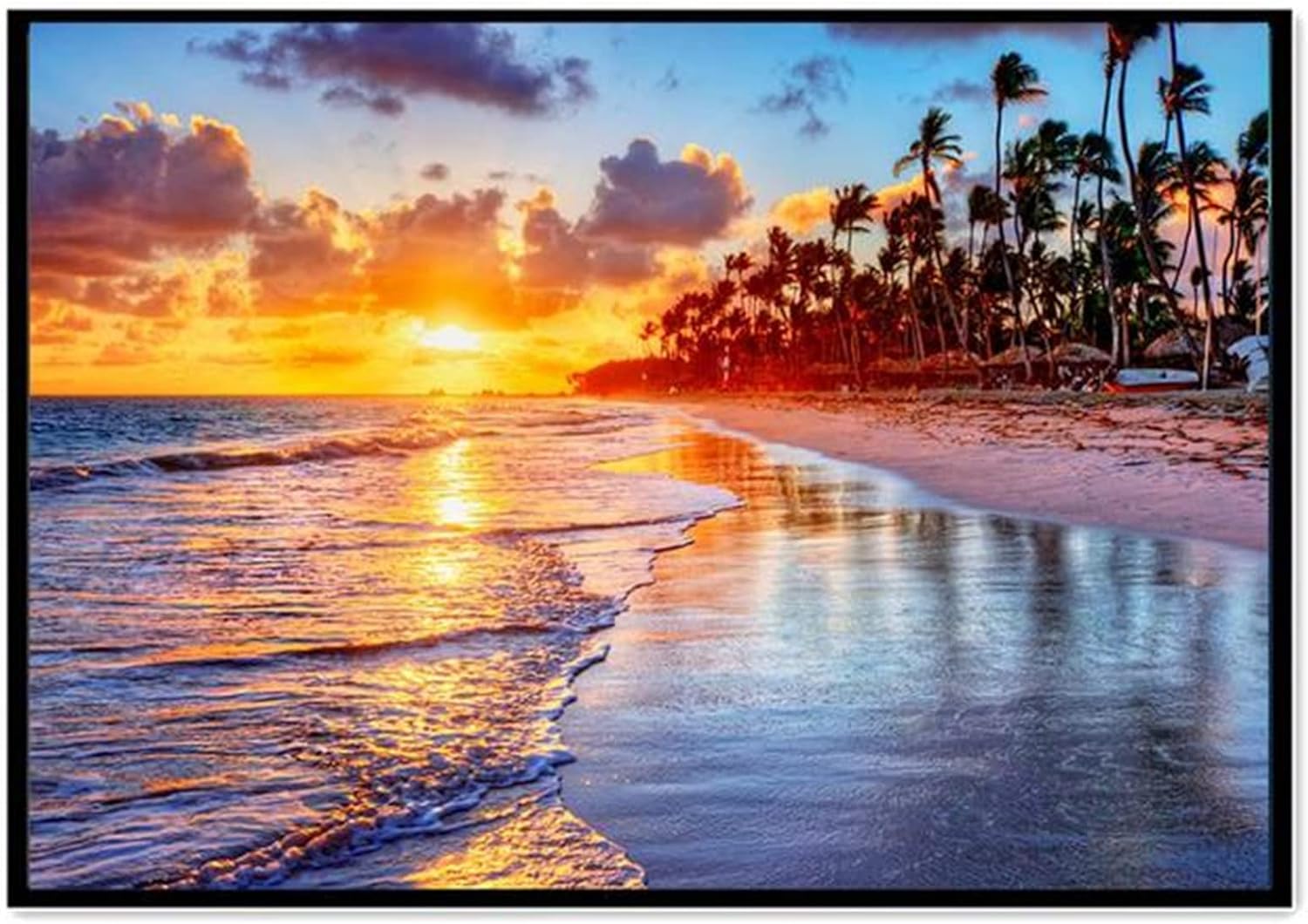 Amazon ダイヤモンドアート キット ビーチサンセット 5Dダイヤモンド塗装キット ダイアモンドビーズ絵画キット DIY・モザイク