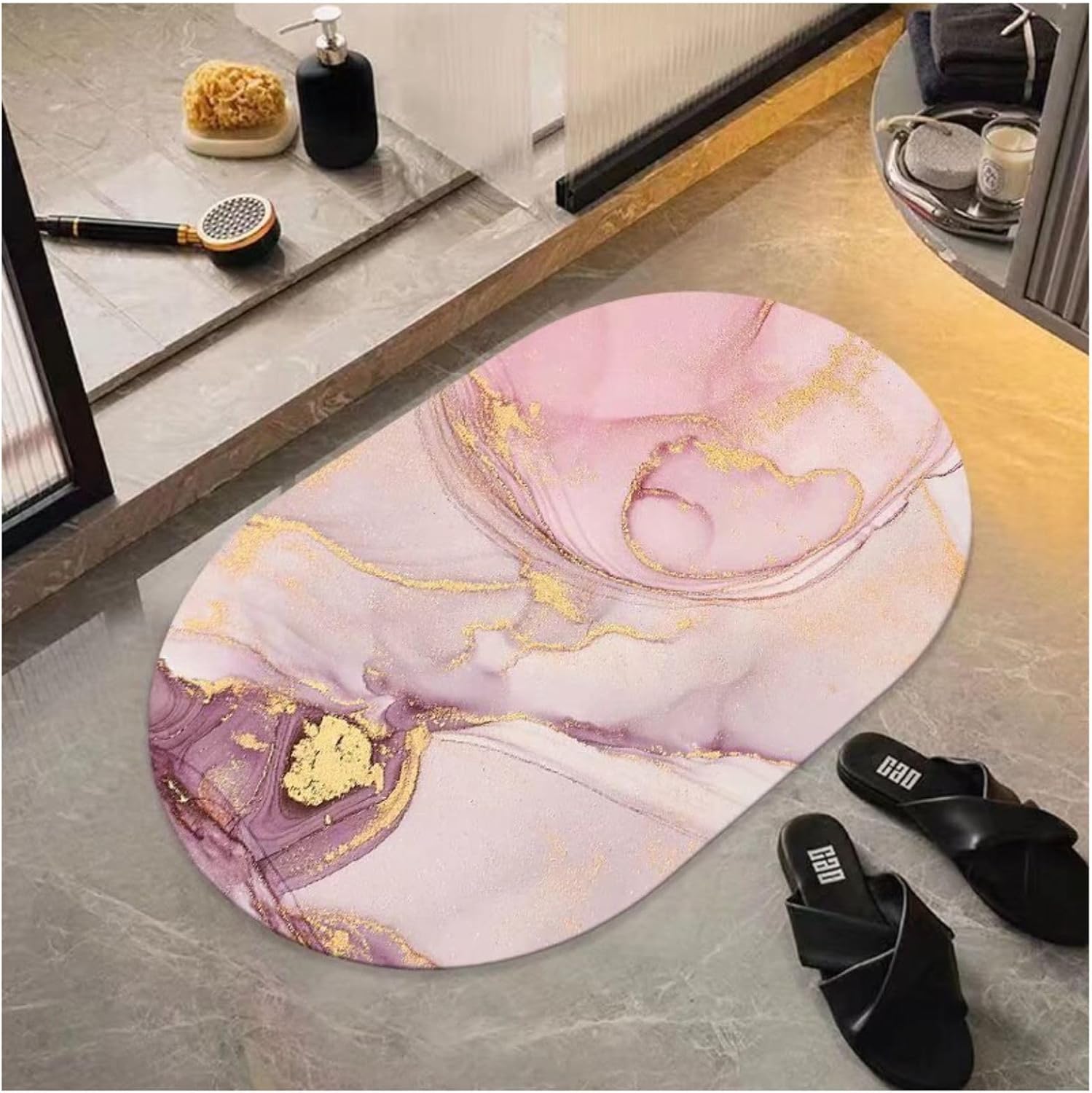 Bathroom Mat Rug, 23.6" x 35.4" Quick Dry & Super Absorbent Rug for Bathroom, Non Slip Rubber Backing, Washable Bath Rugs, Aesthetic Bathroom Rugs for Shower Sink and Bathroom Entry (Sakura Pink)