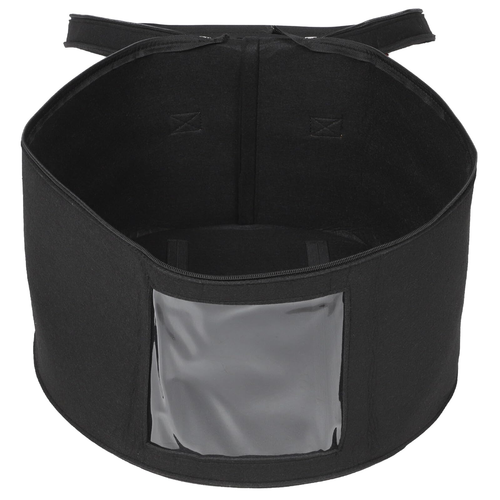 GARVALON Faltbare Filz hut aufbewahrungsbox Robuste Hutbox mit Tragegriff Strapazierfähiger Staubdichter Hutschachtel Organizer für Reise und Kleiderschrank Unisex Schwarz