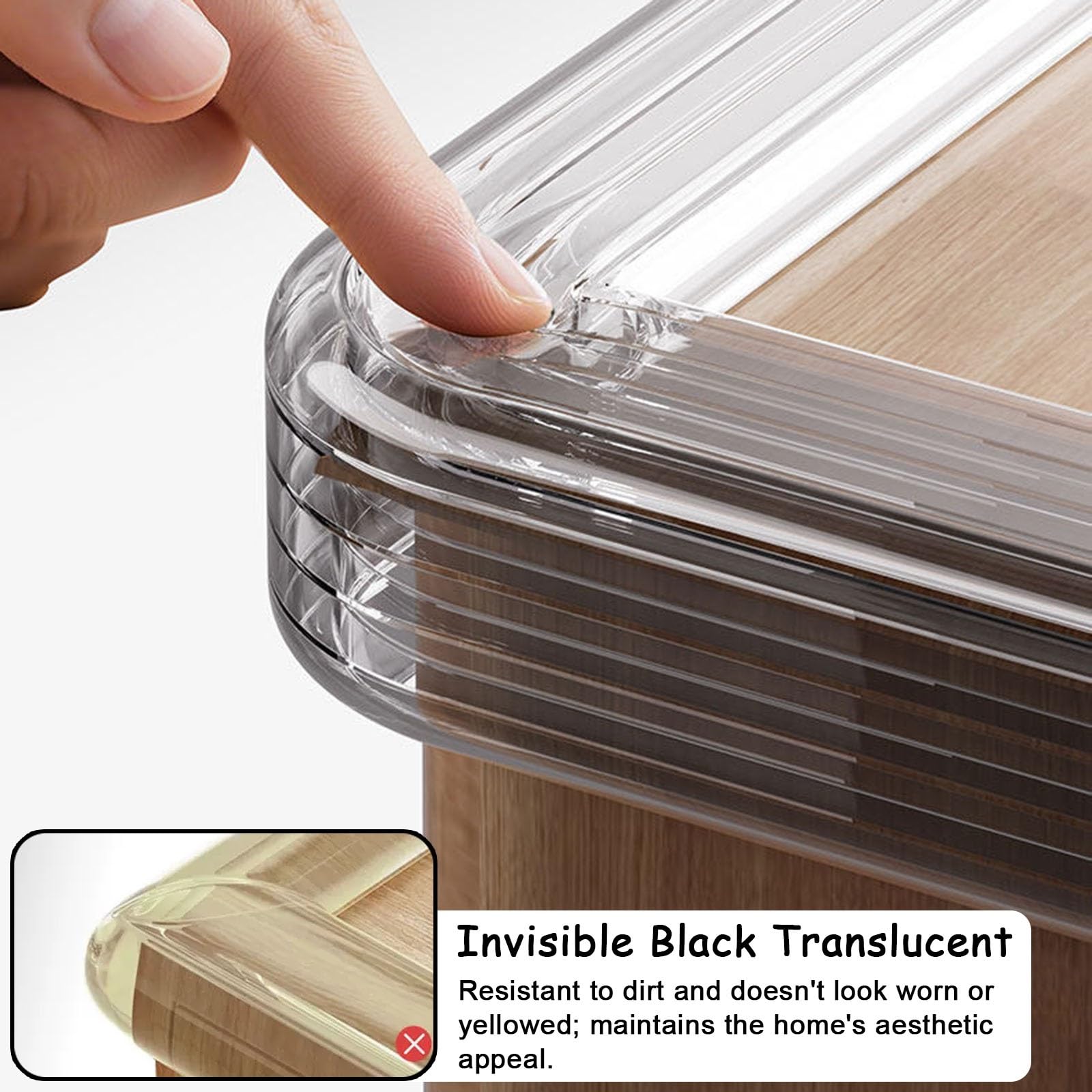 Paraspigoli Angolari, in PVC Autoadesivo, Nero Semitrasparente, Paracolpi | Para Spigoli per Mobili, Struttura a Camera D'aria, Protezione Angolare Anti-collisione(2.4x1000cm/0.9x394in)