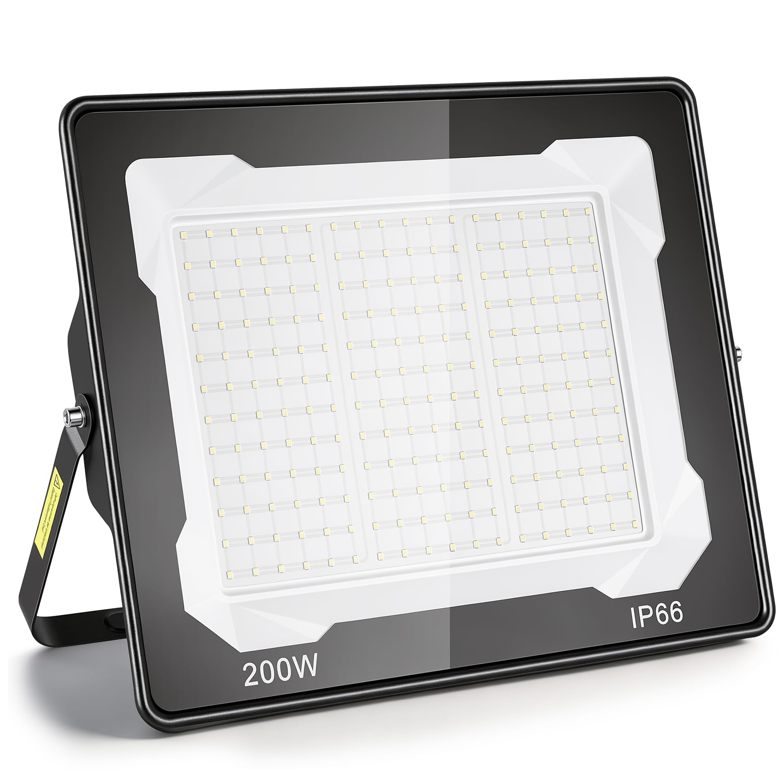 Viugreum 200W Led Floodlight, 20000LM Security Lights Daylight White 6500K, IP66 Waterproof Outside Flood Lights Mains Powered, 180° Beam Angle Flood Light Outdoor Spotlight for Garden Patio Garage