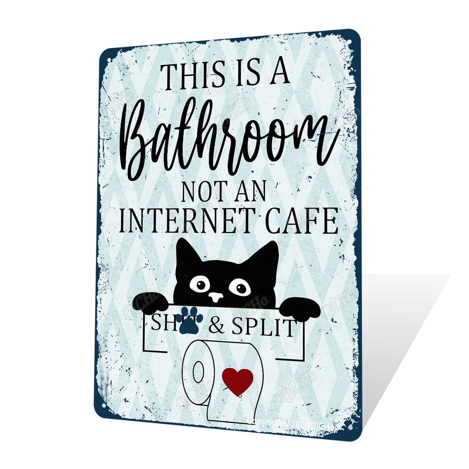 QiCHo Sarcastic Metal Tin Sign Funny Bathroom Decor Signs This Is Bathroom Not An Internet Cafe 12x8 Inches