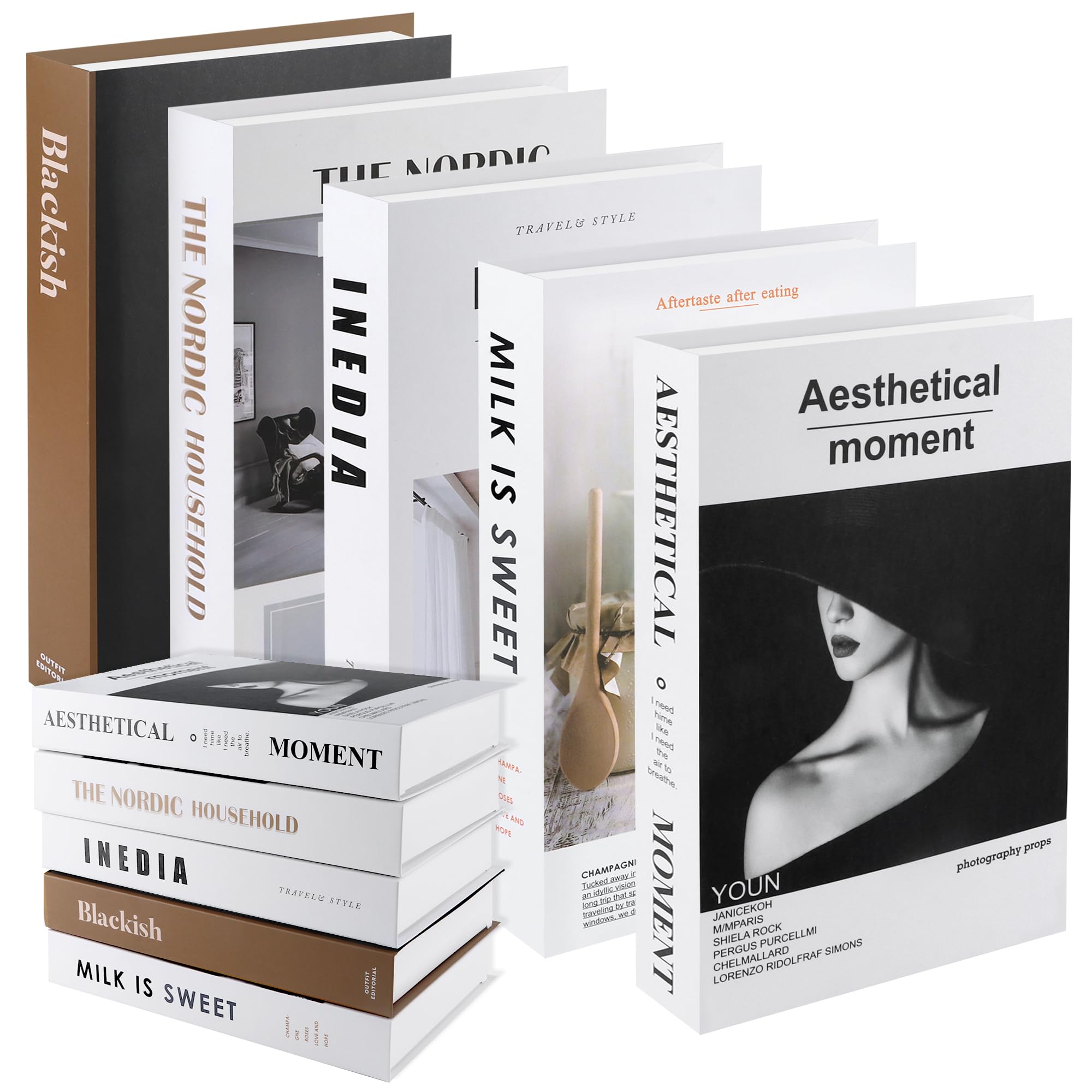 5 Pezzi Libri Decorativi per l'Arredamento Della, Libro Decorativo Di Moda, Libro Finti Decorativi Design per Barre ufficio per Home Office di Arredamento