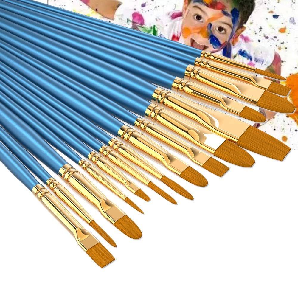 Amazon.co.jp: bluecookie_jp ペイント ブラシ アクリル筆 50本