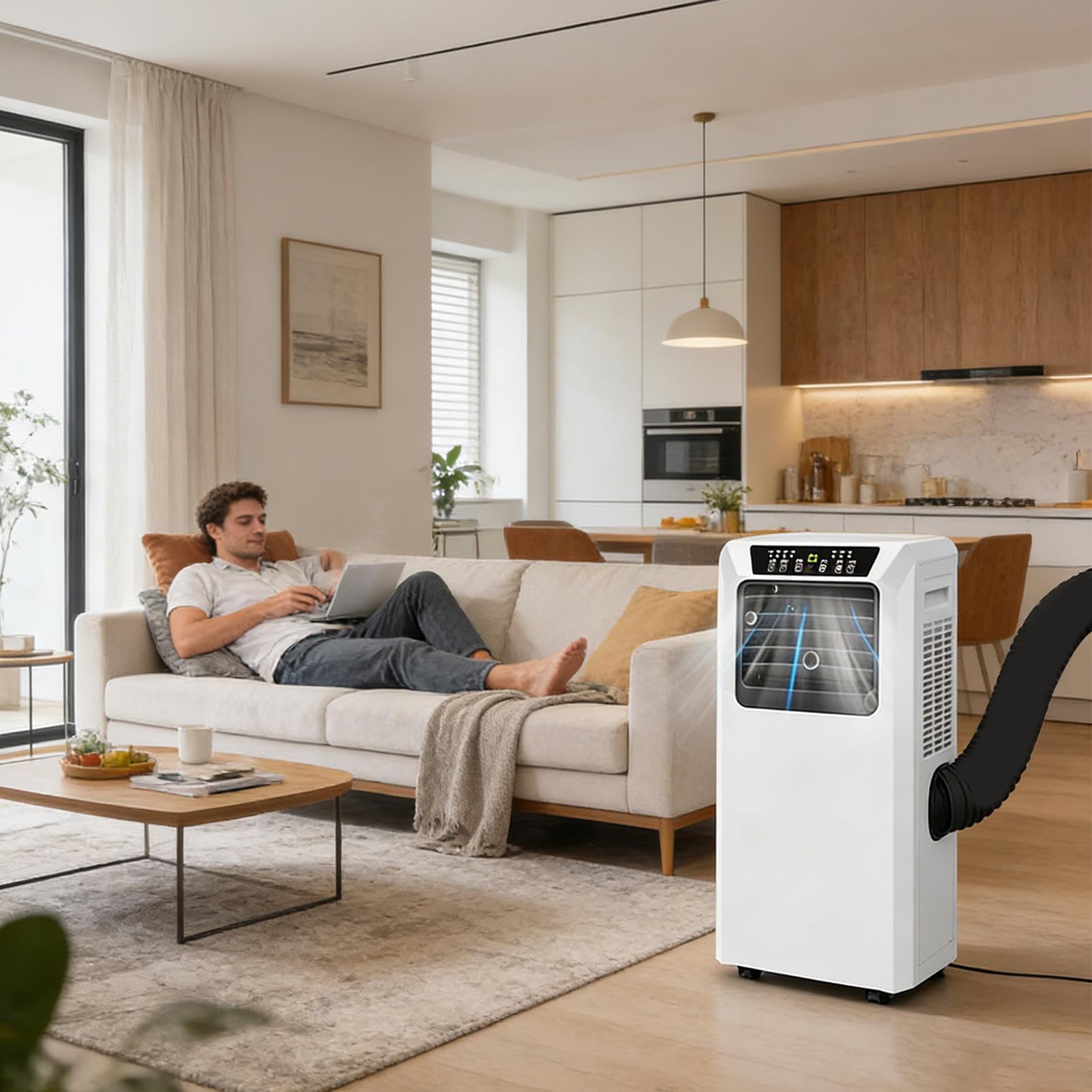 Klimaanlagen-Schlauchabdeckung – isolierte Neopren-Hülle zur Reduzierung der Energiekosten, 150 cm x 53 cm, universell passend für 5 Zoll und 6 Zoll Auspuffrohre, wärmereflektierende Abschirmung