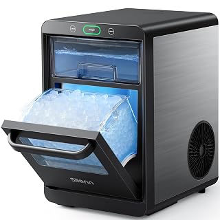 Silonn Nugget Ice Maker Countertop, Crushed Ice Maker & Pebble Ice Machine Produces 44lbs/24h with Front Pull-Out Water Tank & Removable Basket for Home/Kitchen, Stainless Steel - Amazon product rated Grade A