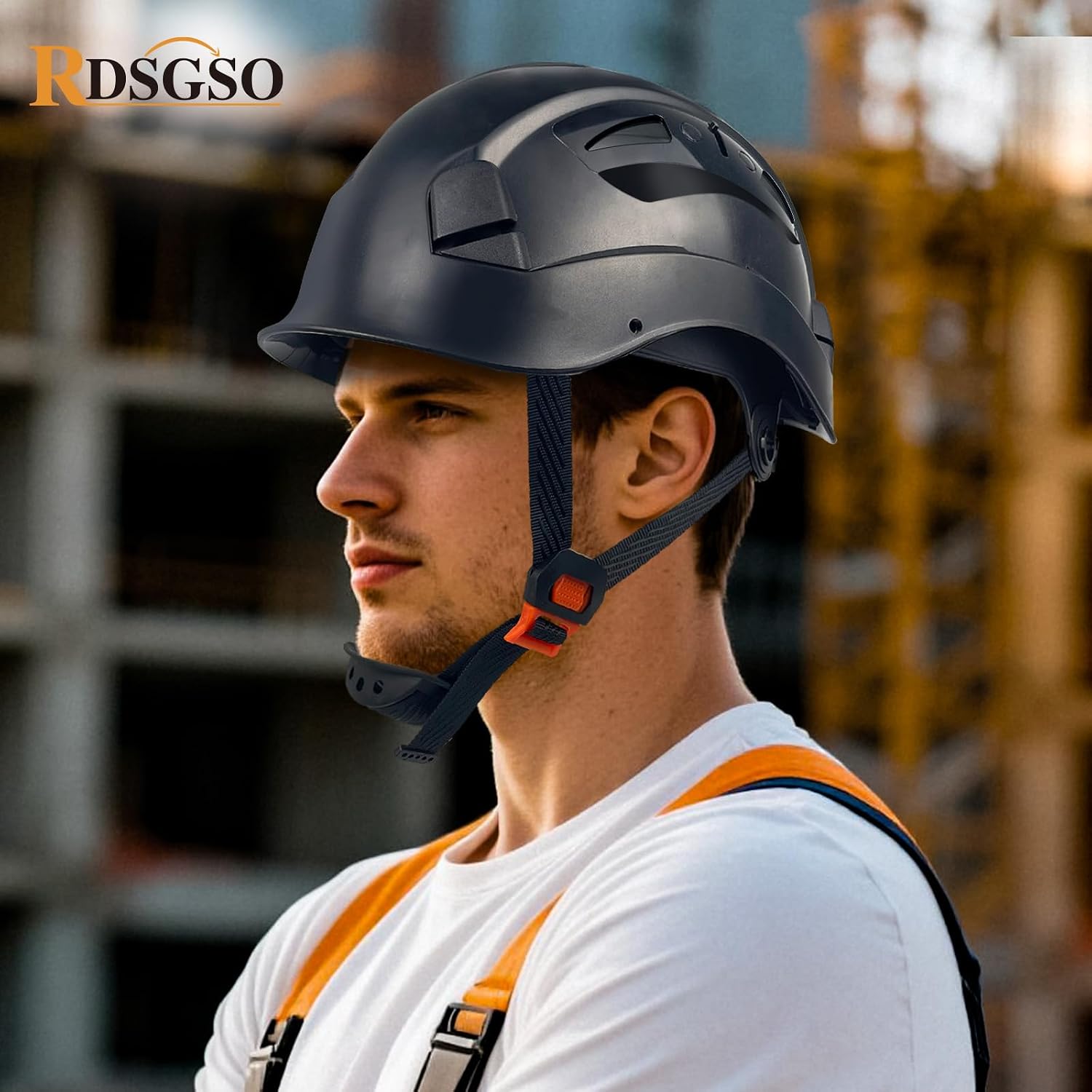 Industrial Safety Helmet RGS-8C Adjustable Vents, 6-Point Suspension Breathable Lightweight Hard Hats for Construction,Outdoor Work ANSI Certified