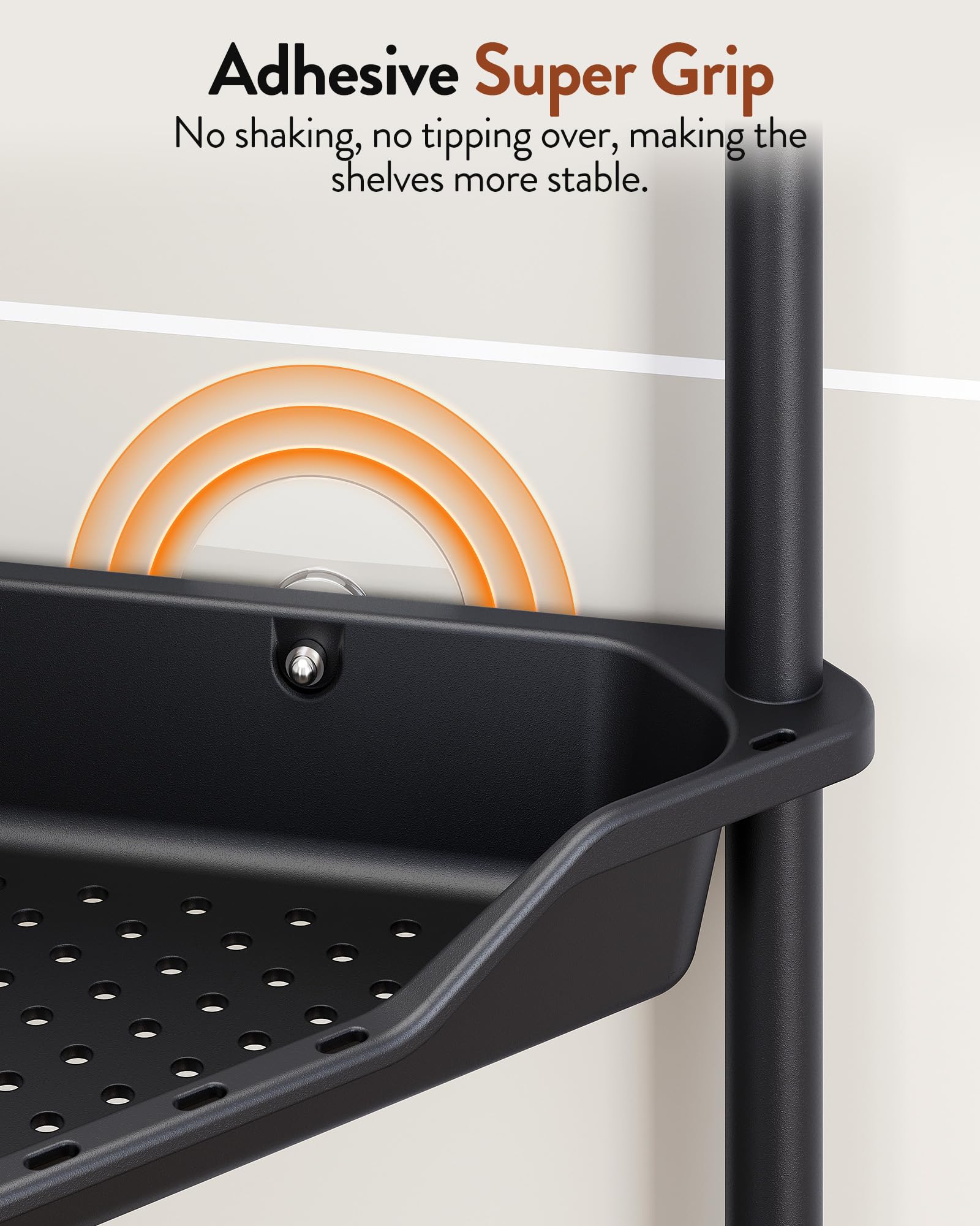 Orimade Organizador de ducha de esquina de 5 niveles a prueba de óxido, estante de esquina de plástico de aluminio para baño, color negro