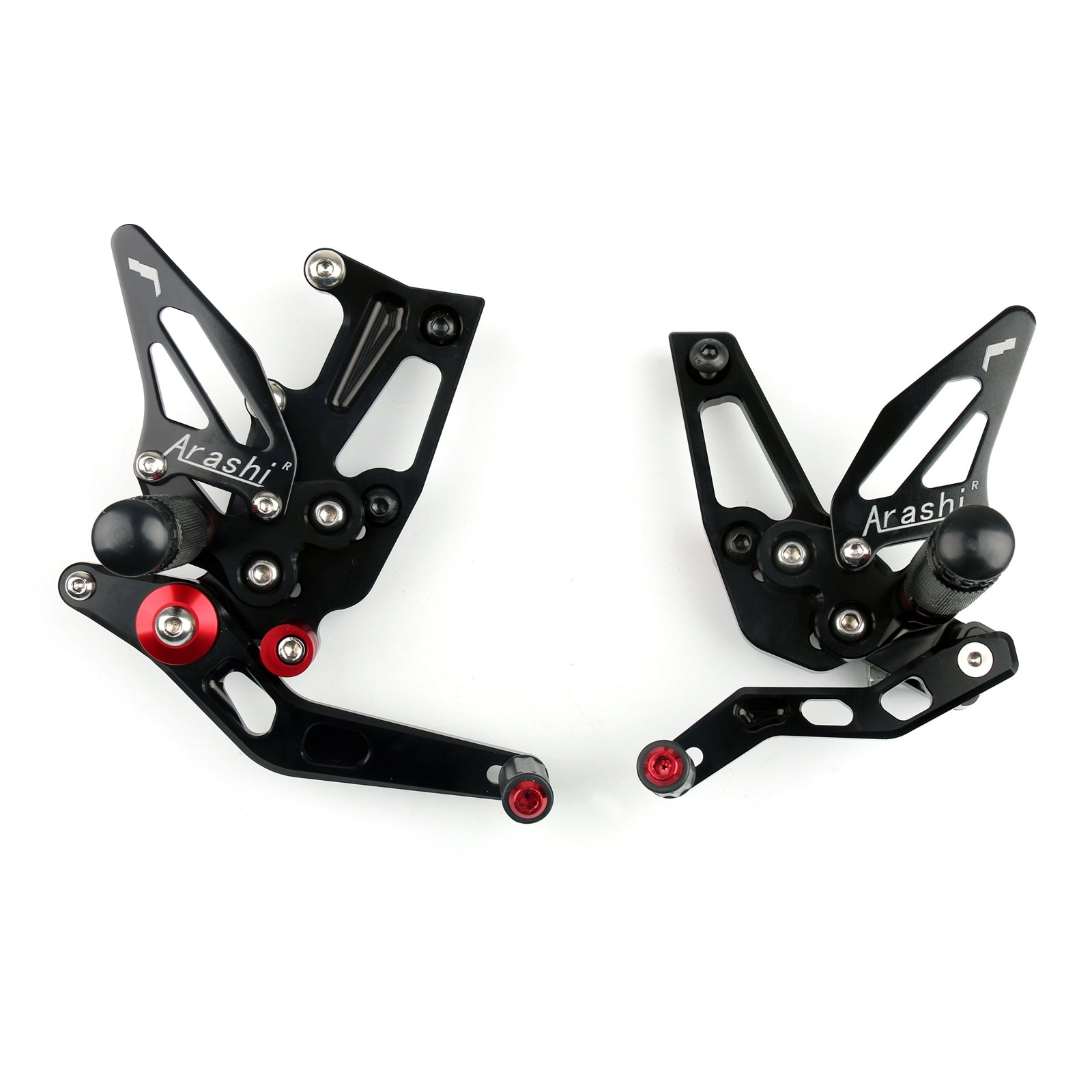 Bruce & Shark Pedane Regolabili Moto Pedane per Triumph Speed Triple 1050 2011-2014 Nero