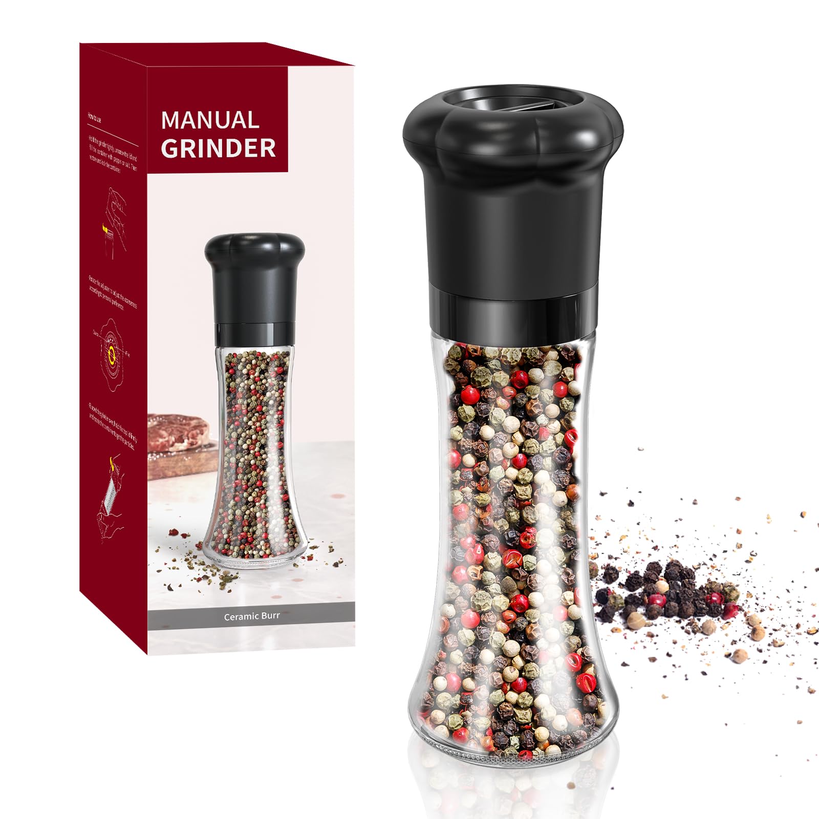 Circle Joy Pepper Grinder - Adjustable Spice Mill -1