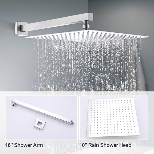 Miniatura 8 de Juego de grifo de ducha con boquilla de bañera, kit de molduras de ducha y bañera de una sola manija, grifo de ducha montado en la pared, cabezal de