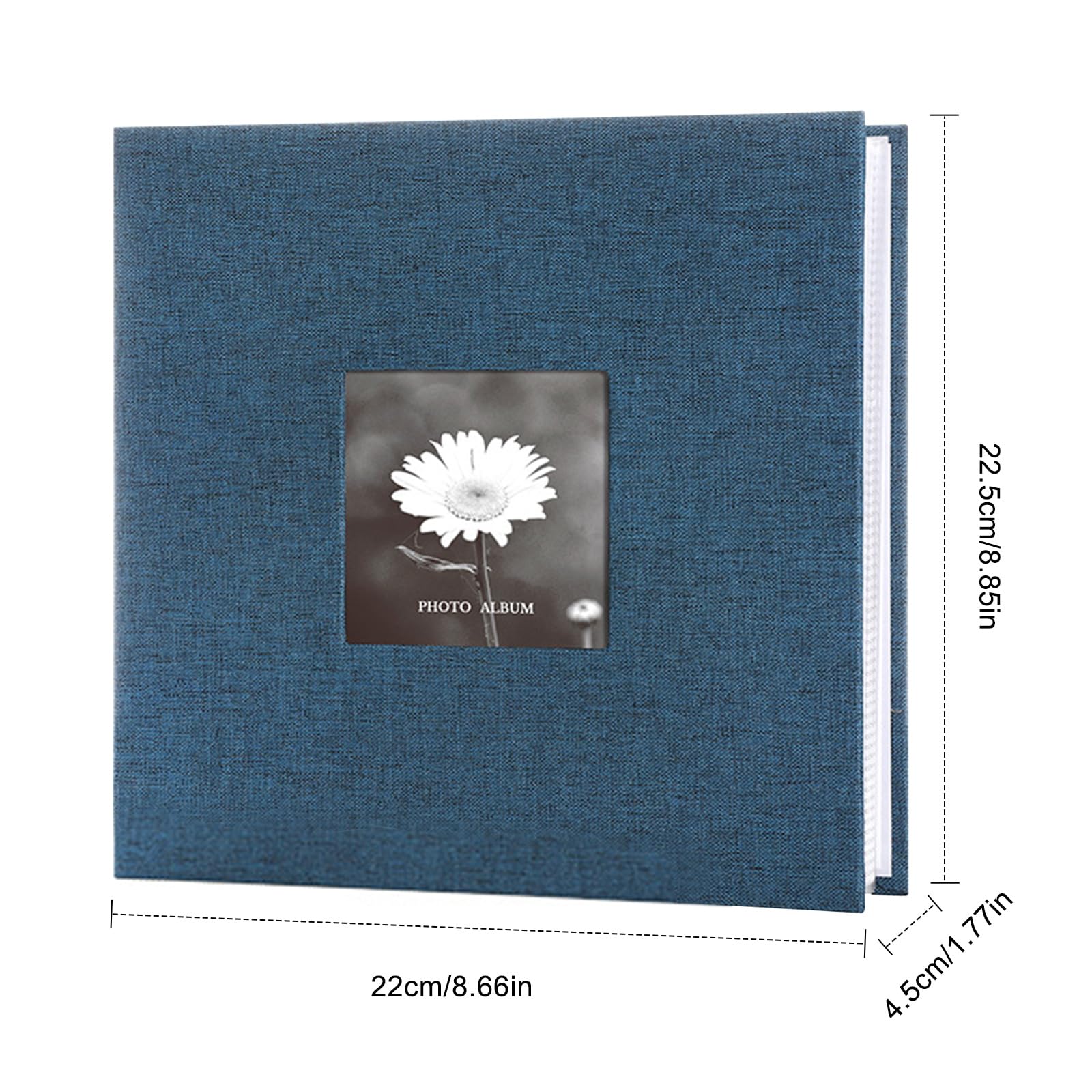 Photo Album 6×4inch with Writing Space- Linen Slip-in Photo Album with Window, 100 Pages/200 Sheets - Image 3