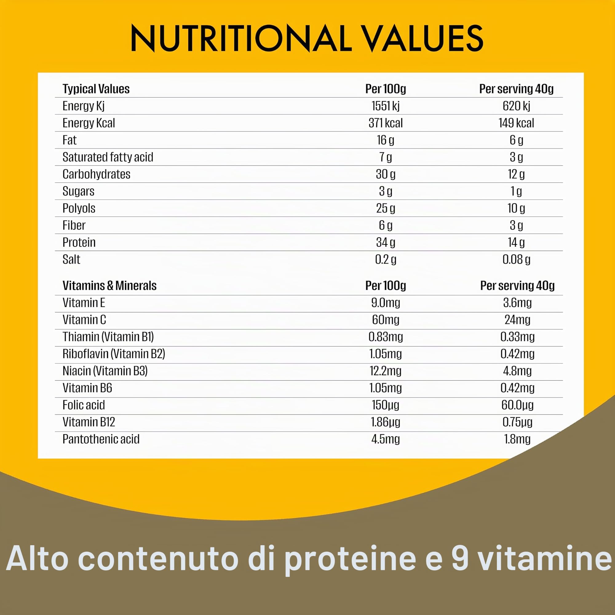 Fulfil Barrette vitaminiche e proteiche (15 barrette da 40 g) - Gusto frusta al cioccolato e nocciola - 14 g di proteine ad alto contenuto proteico, 9 vitamine, basso contenuto di zucchero