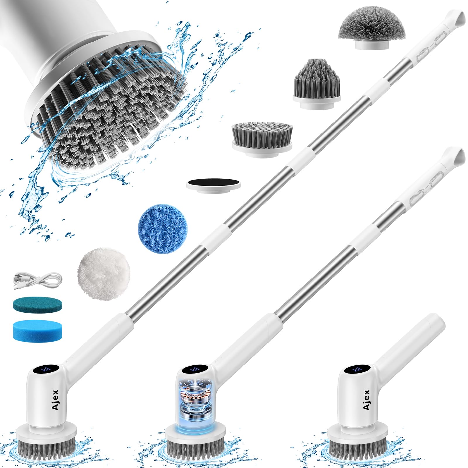 Sonic Scrubber - Spazzola Elettrica Per Pulizie Con 4 Testine, Potente E Multiuso - Foto 9