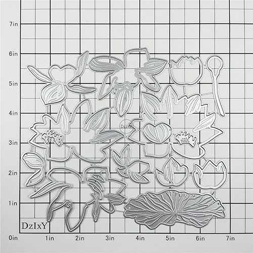 Miniatura 3 de DzIxY Combinación Lotus Metal Troqueles de corte para la fabricación de tarjetas, papel de gofrado, troquelados, plantillas de máquina de álbumes de
