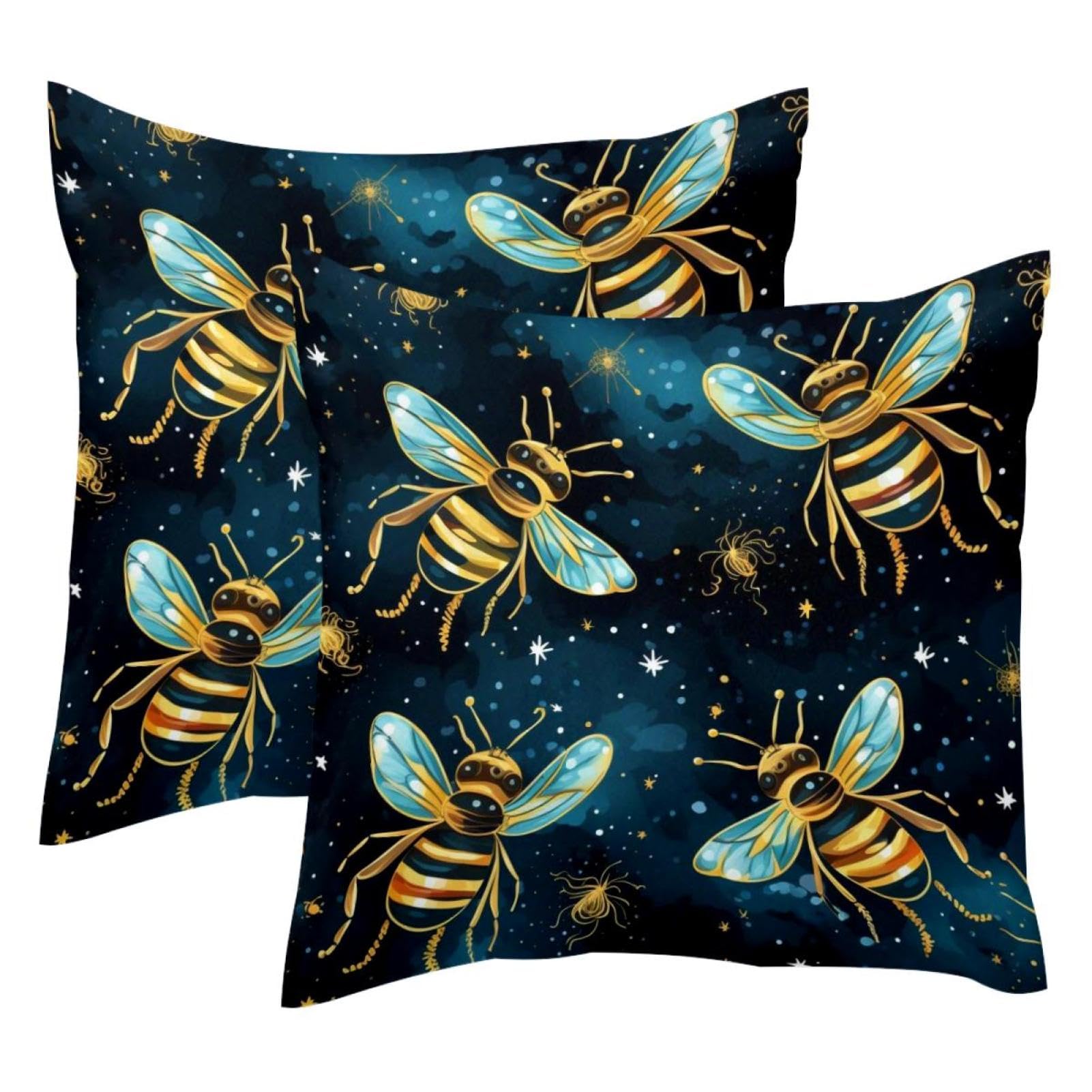 Housse de coussin abeille 50x50 en velours pour sublimer votre canapé