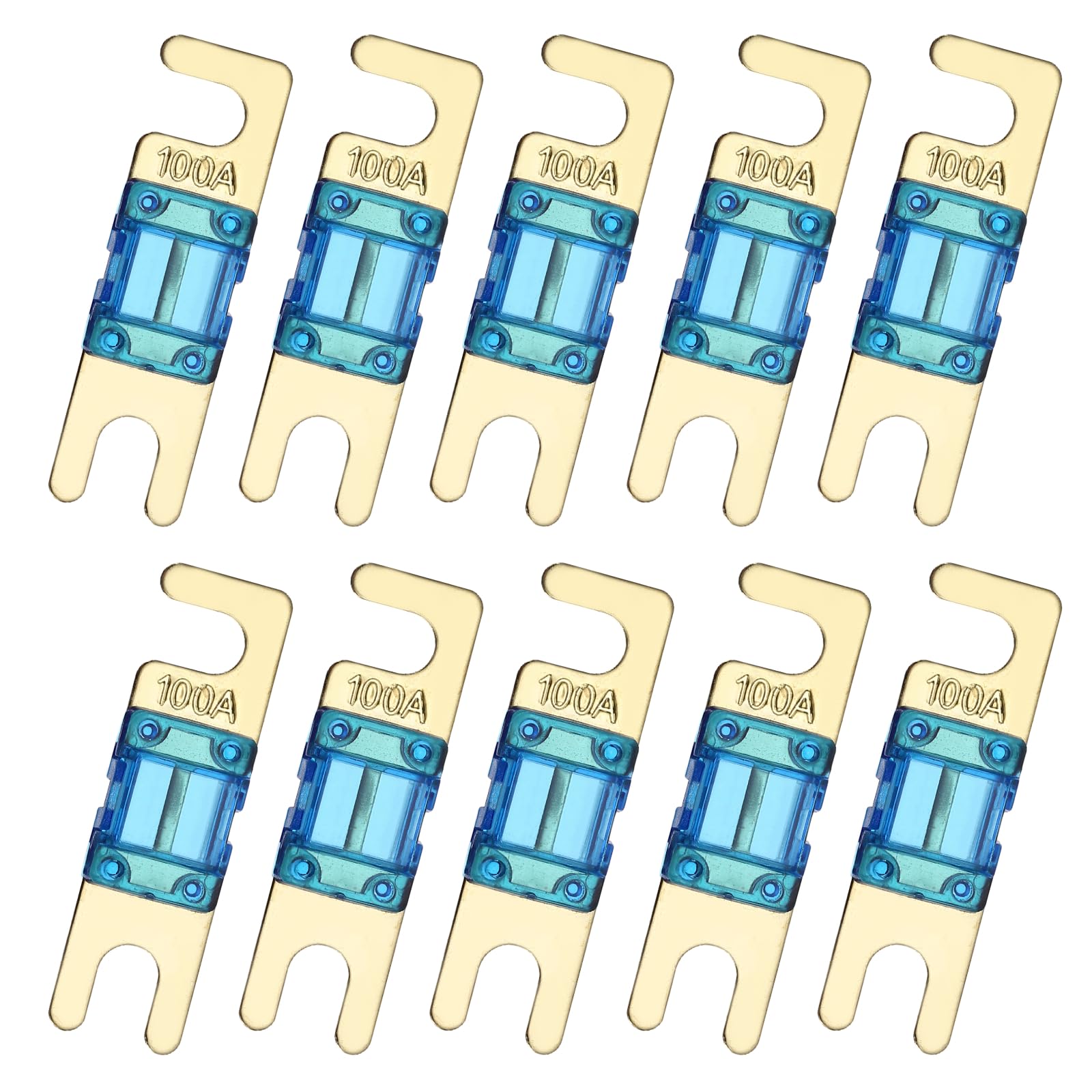 sourcing map 10pcs 100A 125V Mini ANL Fuse Replacement Electrical Protection Electronics Blade Fuse for Automotive Marine Audio Video System