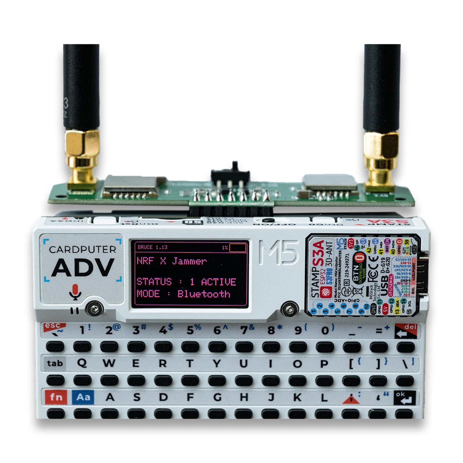 Płyta rozwojowa RF 2 w 1 do M5Stack Cardputer ADV, kompatybilna z NRF24 i CC1101, ulepszone filtrowanie mocy, stabilny moduł edukacyjny 2,4 GHz i 433 MHz (Cardputer nie jest dołączony)