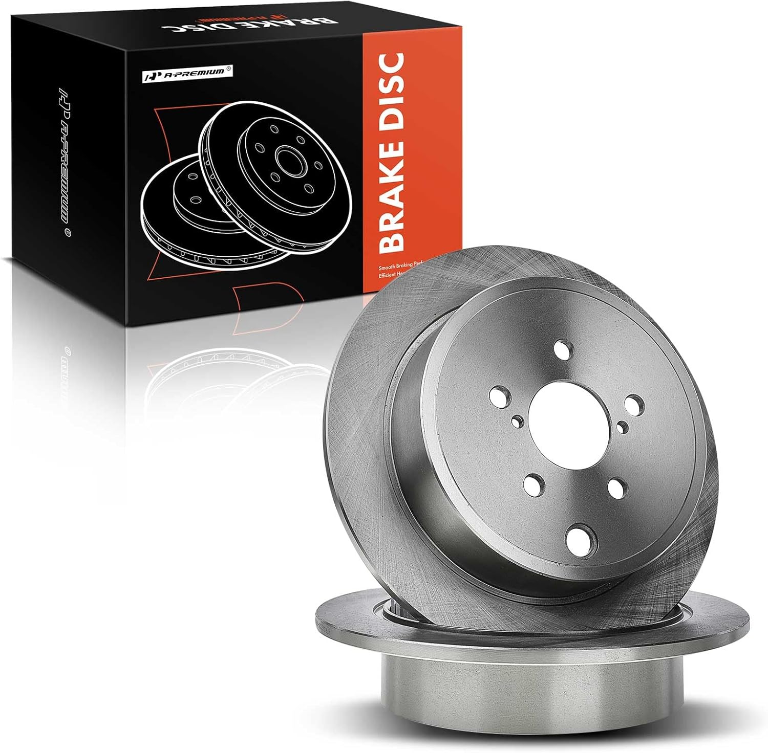 A-Premium 11.25 inch (286mm) Rear Solid Disc Brake Rotors Compatible with Select Subaru Models - Impreza 2008-2014, Legacy/Outback 2010-2014,BRZ 2013-2016, Forester 2009-2013, 2-PC Set