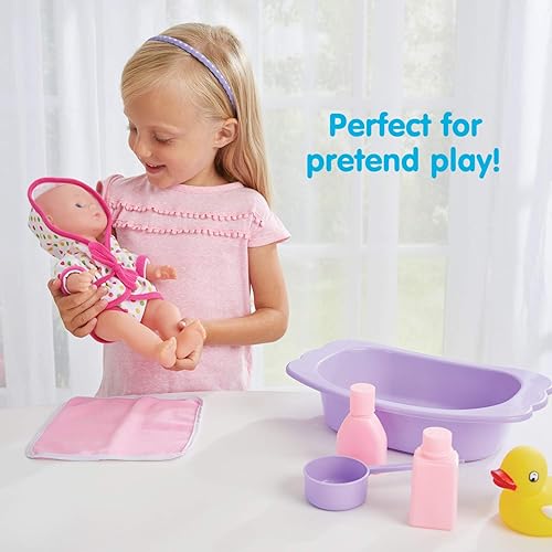 Miniatura 6 de Kidoozie Bathtime Baby, muÃ±eca de 12 pulgadas, baÃ±era y accesorios para niÃ±os, juego de simulaciones, a partir de 3 aÃ±os (G02566)
