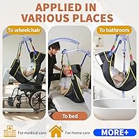 Vista 8 de Eslinga universal de cuerpo completo para pacientes, honda médica para posicionamiento de la cama y ayuda para el baño, eslinga de transferencia